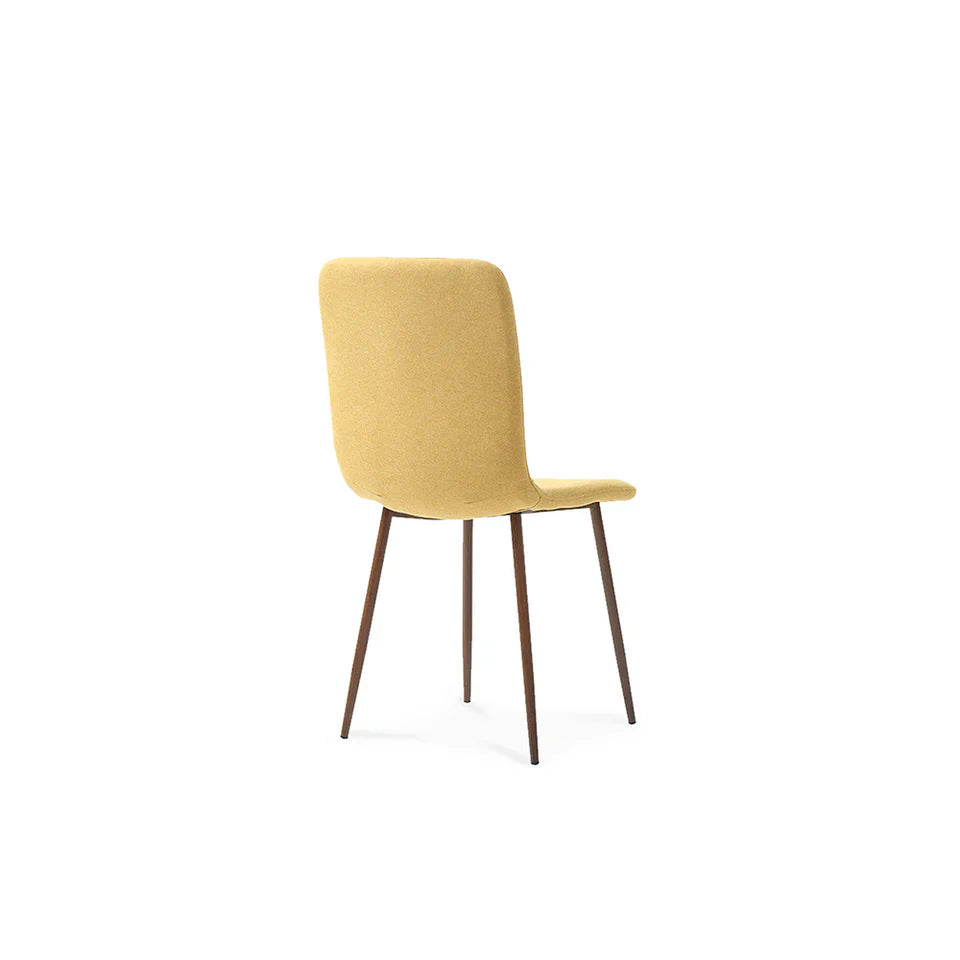 Mesa rectangular Munich con 4 sillas Mango - Blanco y  Mostaza