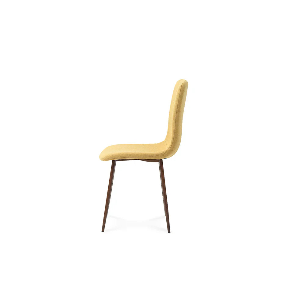 Mesa rectangular Munich con 4 sillas Mango - Blanco y  Mostaza