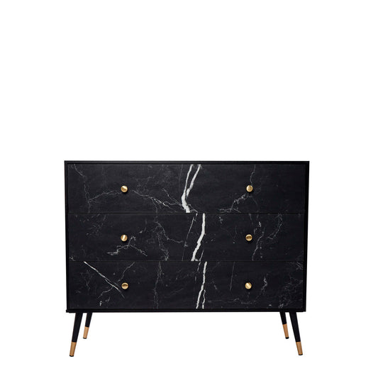 Cajonera Marquina - Negro y Dorado - Tugow