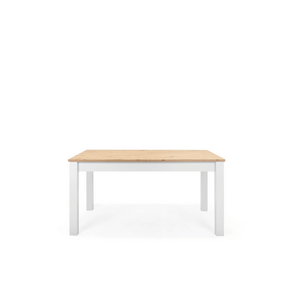 Mesa de comedor extensible Casiope - Blanco y Color Madera - Tugow