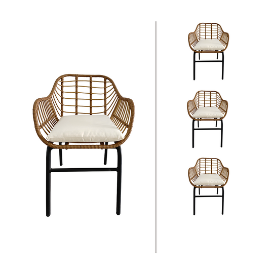 Set de 4 sillas de exterior Millor - Natural - Tugow