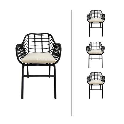 Set de 4 sillas de exterior Millor - Negro - Tugow