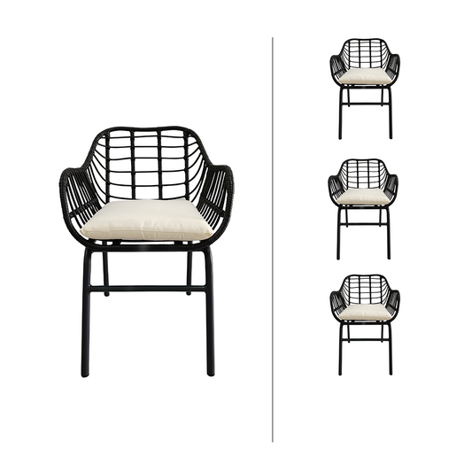 Set de 4 sillas de exterior Millor - Negro - Tugow