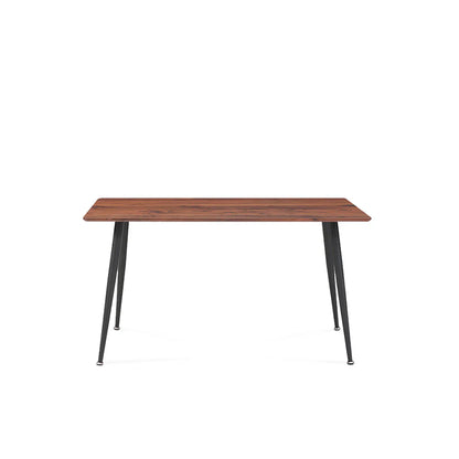 Mesa de comedor rectangular Miso con 4 sillas Alezia - Nogal, Negro y Azul