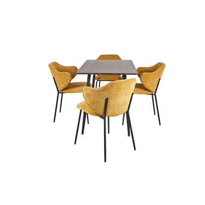 Mesa Miso con 4 Sillas Suanna Mostaza - Tugow
