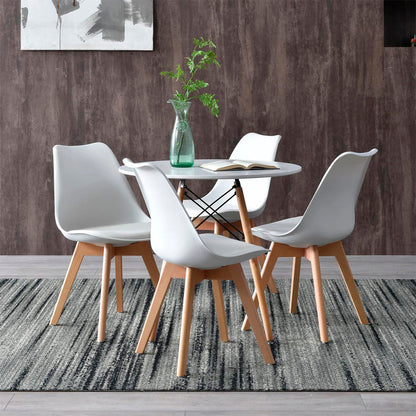 Comedor Munich con 4 sillas Helsinki - Blanco - Tugow
