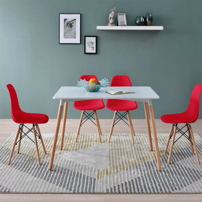 Comedor Munich con 4 sillas Oslo - Blanco y Rojo - Tugow