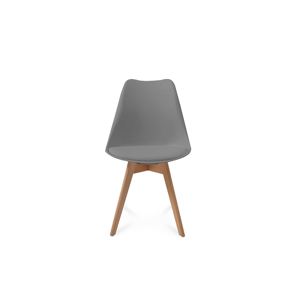 Comedor Munich con 4 sillas Helsinki - Blanco y Gris - Tugow