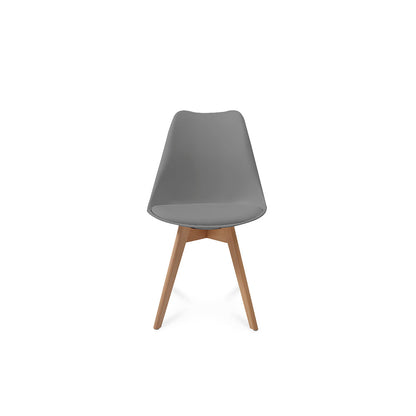 Comedor Munich con 4 sillas Helsinki - Blanco y Gris - Tugow