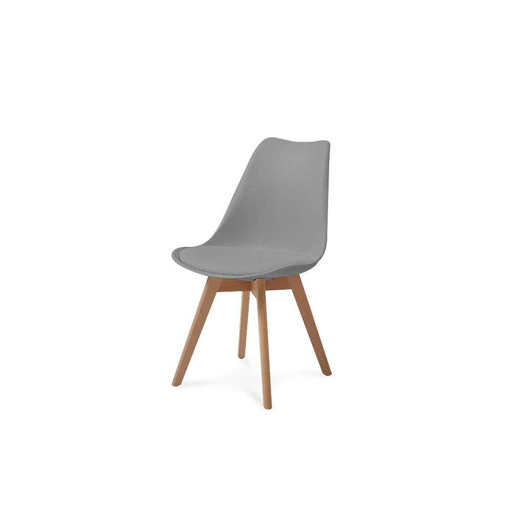 Comedor Munich con 4 sillas Helsinki - Blanco y Gris - Tugow