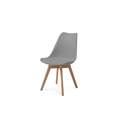 Comedor Munich con 4 sillas Helsinki - Blanco y Gris - Tugow