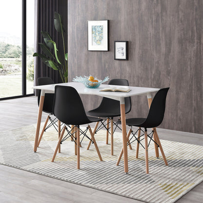 Comedor Munich con 4 sillas Oslo - Blanco y Negro - Tugow