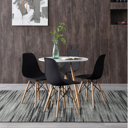Comedor Munich con 4 sillas Oslo - Blanco y Negro - Tugow