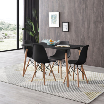 Comedor Munich con 4 sillas Oslo - Negro - Tugow