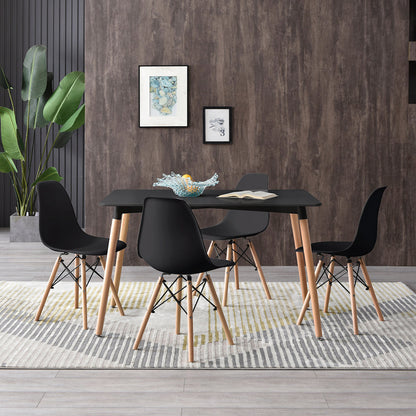 Comedor Munich con 4 sillas Oslo - Negro - Tugow