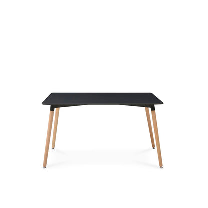 Mesa rectangular negra con 4 sillas amarillas - Tu Gow