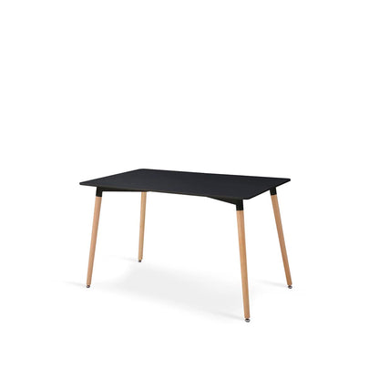 Mesa rectangular negra con 4 sillas amarillas - Tu Gow