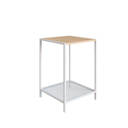Mesa lateral Niran - Blanco y Color Madera - Tugow