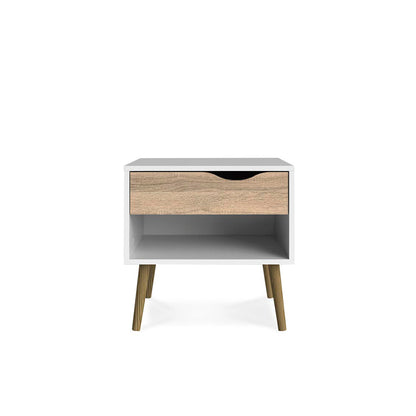 Buró Nordik - Color Madera y Blanco - Tugow