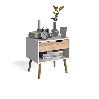 Buró Nordik - Color Madera y Blanco - Tugow