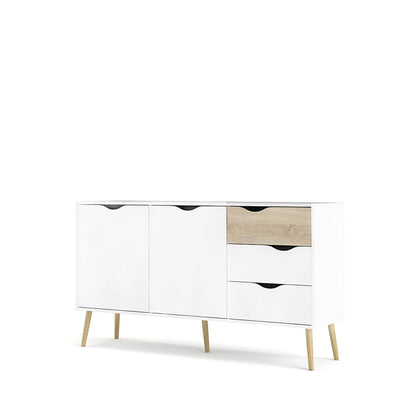 Credenza Nordik - Color Madera y Blanco - Tu Gow