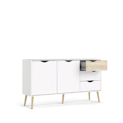 Credenza Nordik - Color Madera y Blanco - Tu Gow