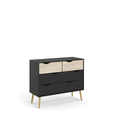 Cajonera Nordik - Color Madera y Negro - Tu Gow