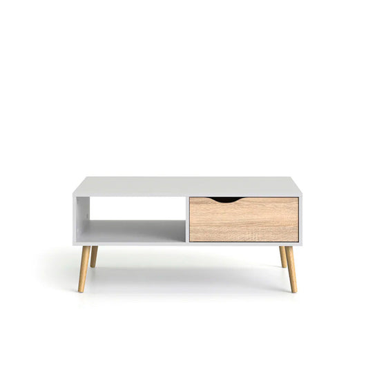 Mesa de centro Nordik - Color Madera y Blanco - Tugow