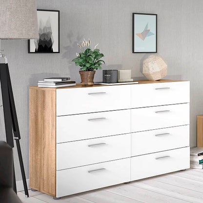 Cajonera Nova - Color Madera y Blanco Brillante - Tu Gow