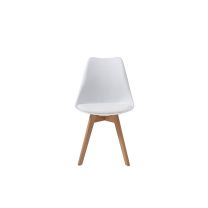 Comedor Ofelia con 4 sillas Helsinki - Color Madera y Blanco - Tugow