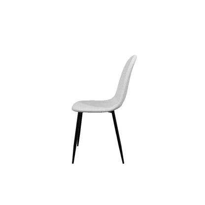 Mesa rectangular Munich con 4 sillas Boucle - Blanco