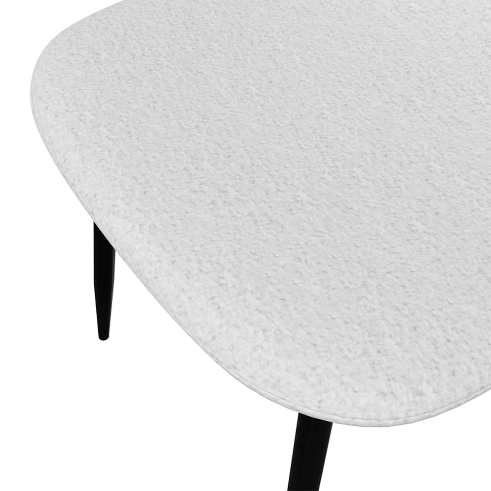 Set de 4 sillas tela bouclé Oxford - Blanco y Negro - Tugow