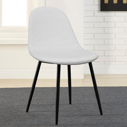 Silla tela bouclé Oxford - Blanco y Negro - Tugow