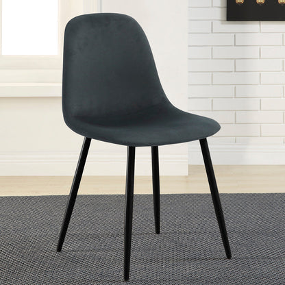 Silla terciopelo Oxford - Gris y Negro - Tugow