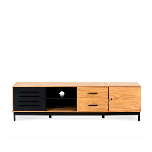 Mueble para tv Panucci - Color Madera y Negro - Tugow