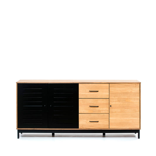 Credenza Panucci - Color Madera y Negro - Tu Gow