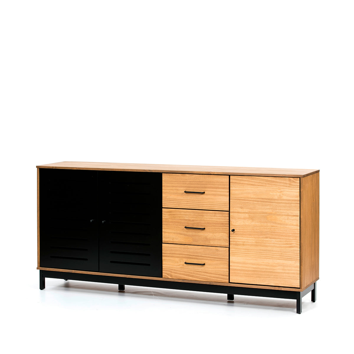 Credenza Panucci - Color Madera y Negro - Tu Gow