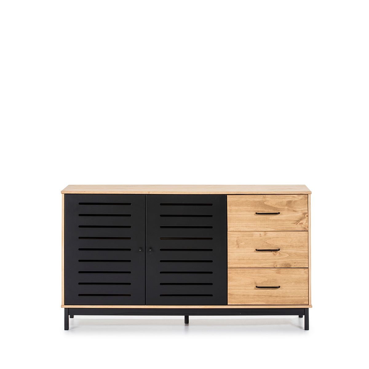 Credenza Panucci - Color Madera y Negro - Tu Gow