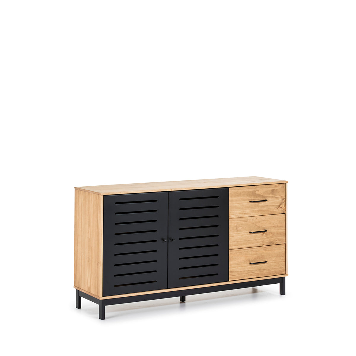 Credenza Panucci - Color Madera y Negro - Tu Gow