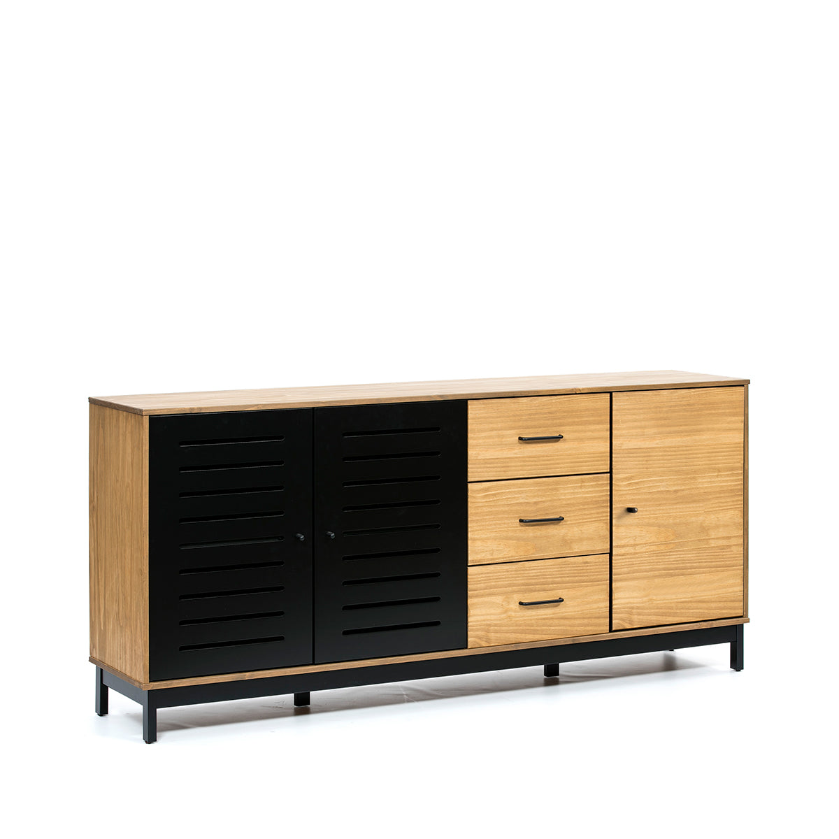 Credenza Panucci - Color Madera y Negro - Tu Gow