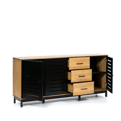 Credenza Panucci - Color Madera y Negro - Tu Gow