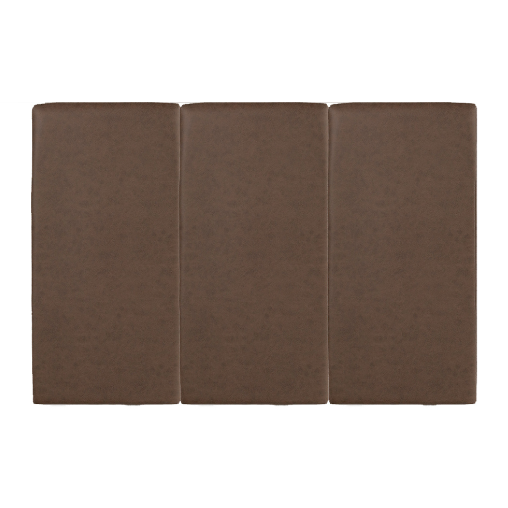 Juego de 3 Paneles  Para Cabecera Modular Matrimonial /Queen Size  Lunaria - Tela Tipo Piel Chocolate