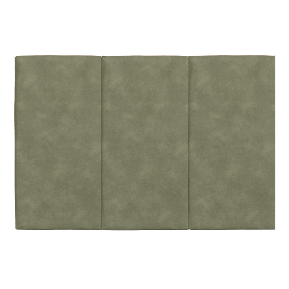 Juego de 3 Paneles  Para Cabecera Modular Matrimonial /Queen Size  Lunaria - Tela Tipo Gamuzado Verde Olivo
