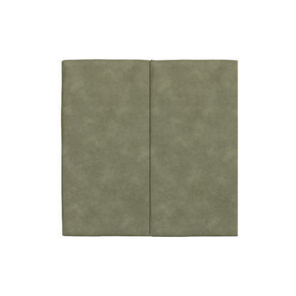 Juego de 2 Paneles  Para Cabecera Modular Individual Lunaria - Tela Tipo Gamuzado Verde Olivo