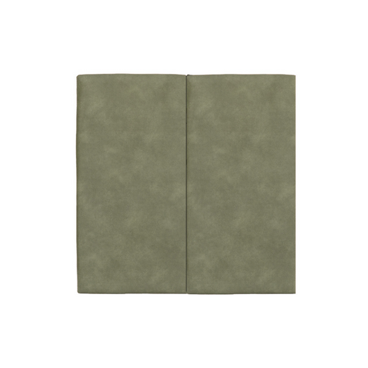 Juego de 2 Paneles  Para Cabecera Modular Individual Lunaria - Tela Tipo Gamuzado Verde Olivo