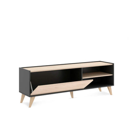 Mueble para tv Saint - Color Madera y Gris Oscuro - Tugow