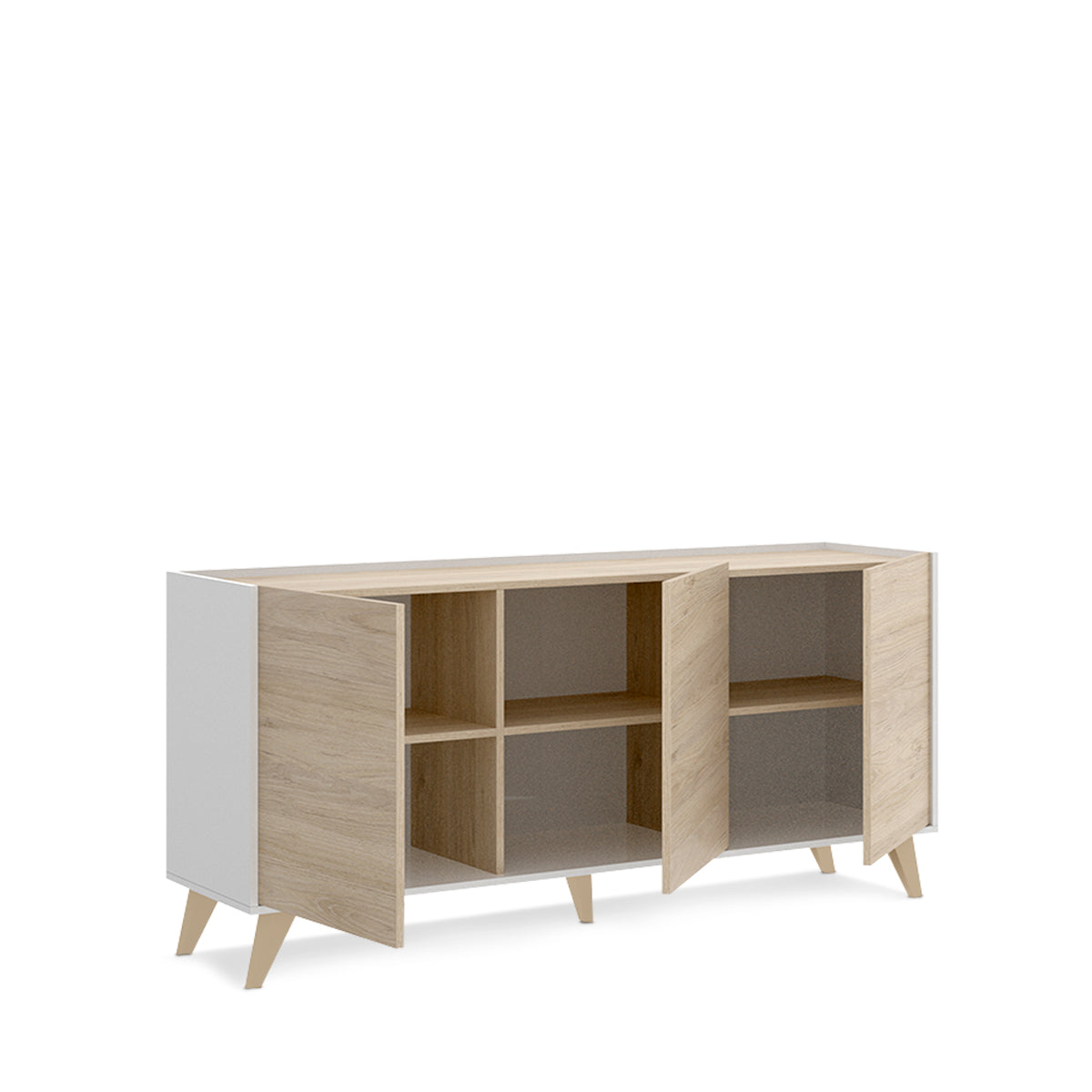 Credenza Saint - Color Madera y Blanco - Tu Gow