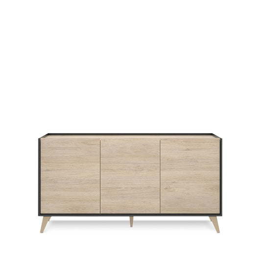 Credenza Saint - Color Madera y Gris Oscuro - Tu Gow