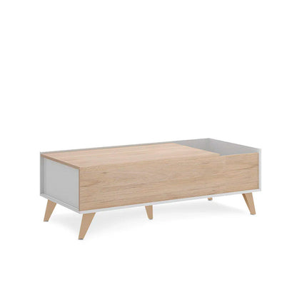 Mesa de centro elevable Saint - Color Madera y Blanco - Tugow