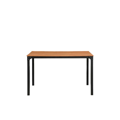 Mesa de comedor Sansa con 4 sillas Oxford - Nogal, Negro y Mostaza
